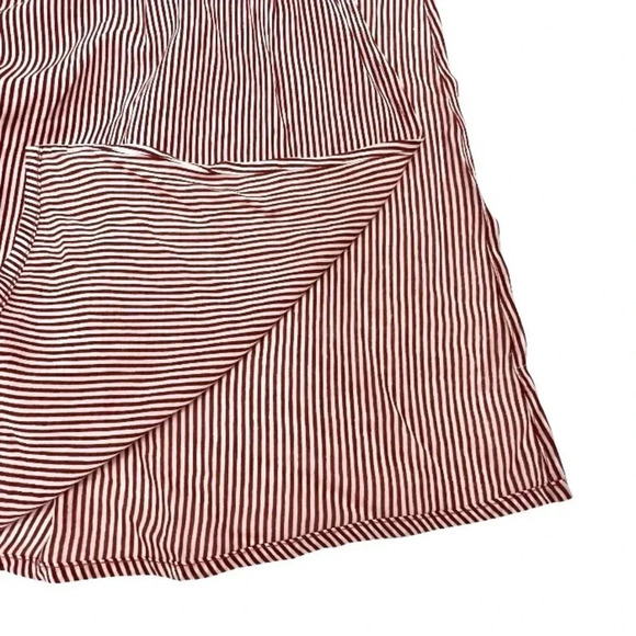 Faithfull The Brand Halter Mirror Door Striped Maxi Dress Slit Sides Size 6 - Picture 9 of 13